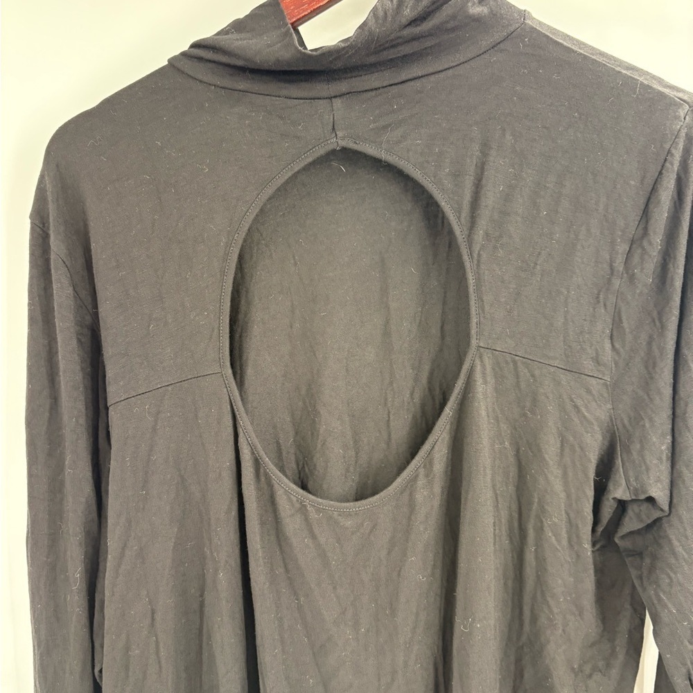 eloquii black long sleeve turtleneck top open cutout back black size 22/24 NWT - Picture 6 of 11